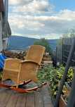 Fotel bujany rattan drewno rattanowy