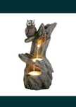 Nowa Fontanna LED Sowa 70 x 43 x 35 cm, 4 poziomy, 12 diod LED kaskady