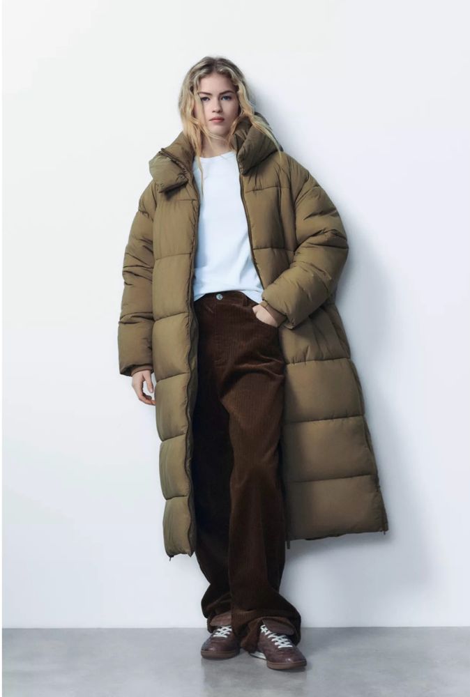 ZARA пуховик жіночий довгий, XS, S, L, XL, пальто, куртка зимова.