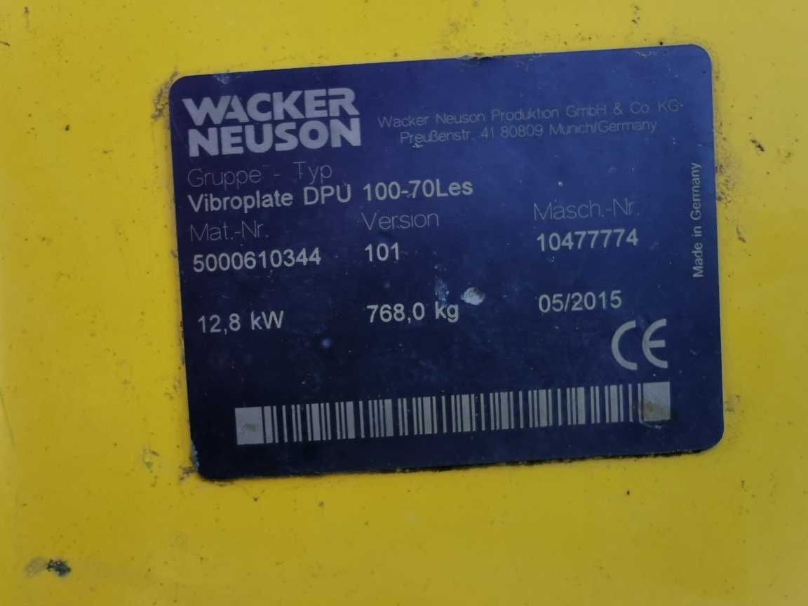 Zagęszczarka DPU100-70 Wacker Neuson  768kg 2015r. f. vat 23%