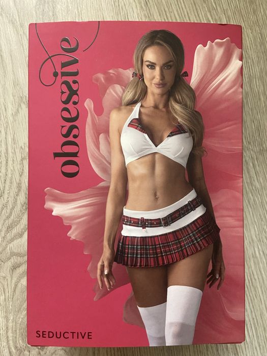 Obsessive • Эротический игровой костюм школьницы Schooly Белый L/XL