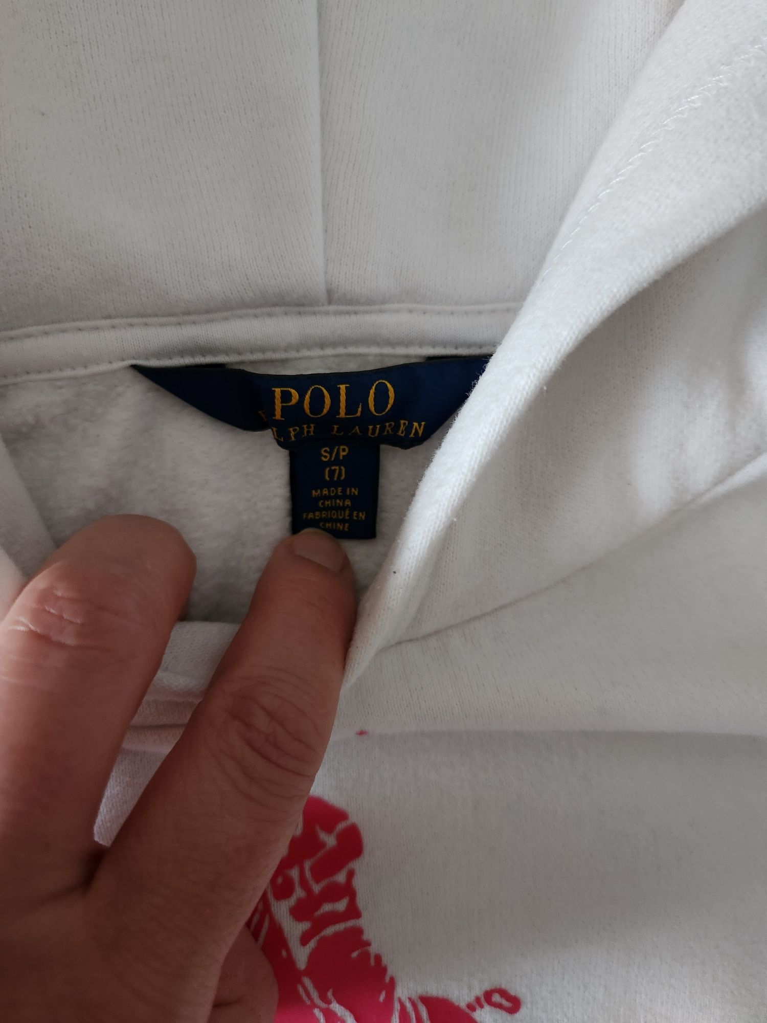 Bluza Polo ralph lauren  7 z kapturem biała