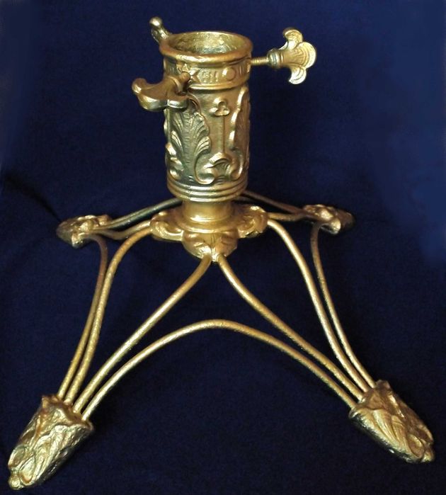 Stojak choinkowy metalowy stary , złoty kolor