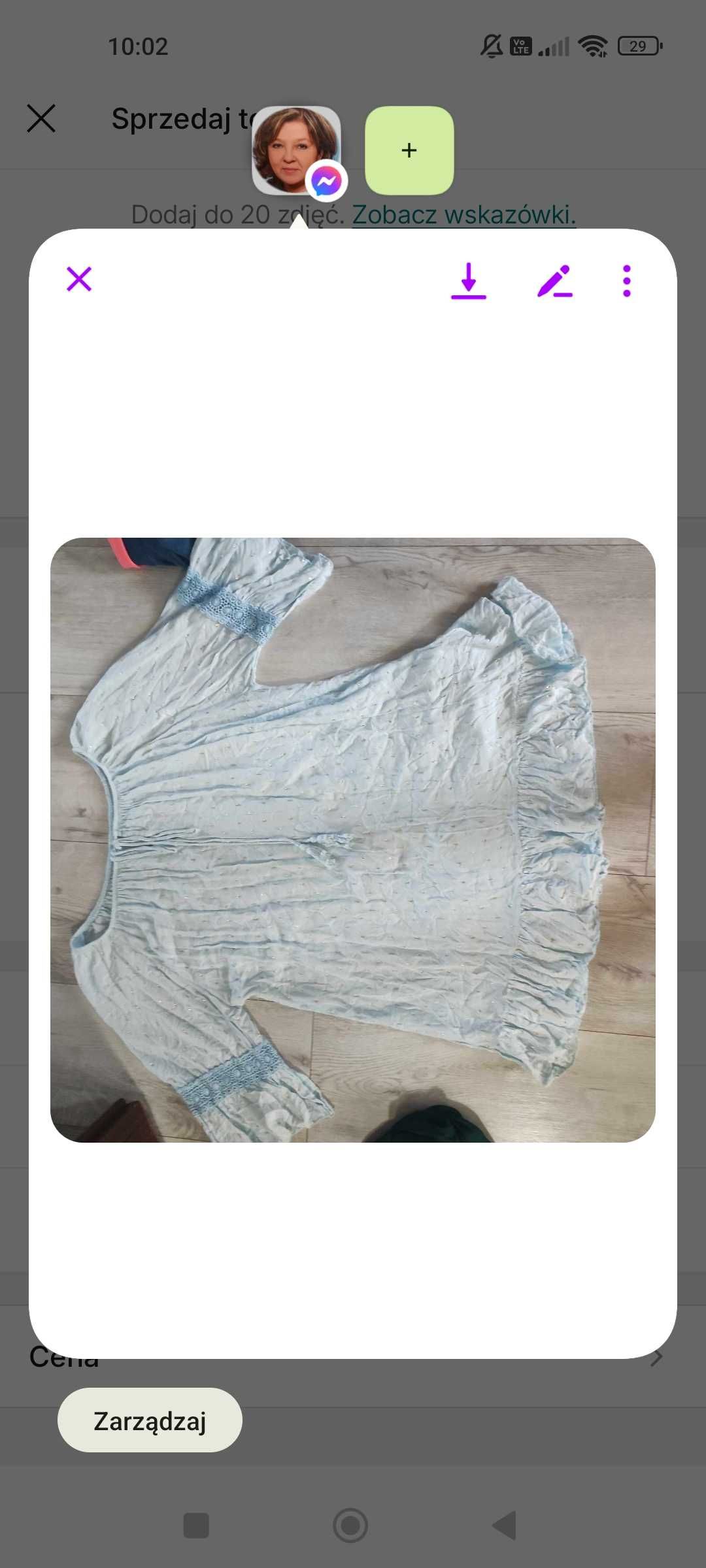 Boho sukienka one size błękitna