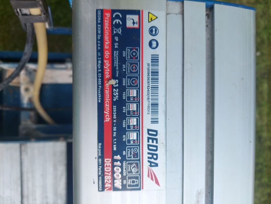 Przecinarka do Gresu i terakoty . Firmy Dedra