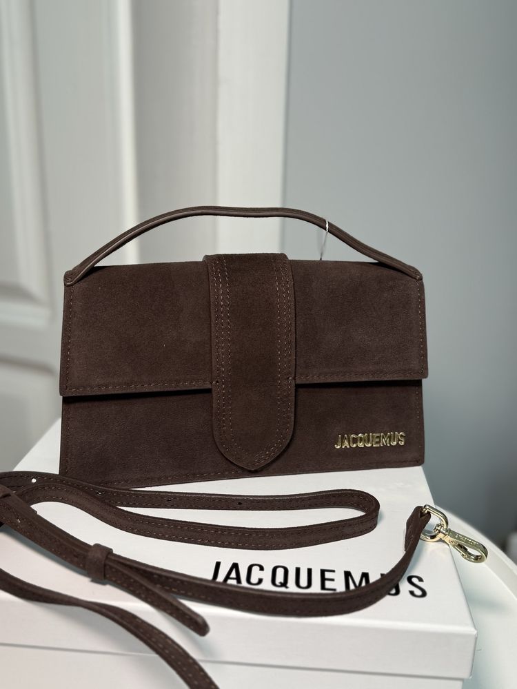 Сумка jacquemus   замш  шоколад 24 см