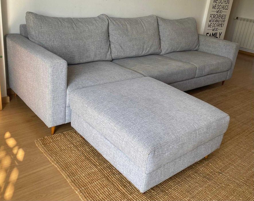 Sofá Cinza c/ Chaise Longue
