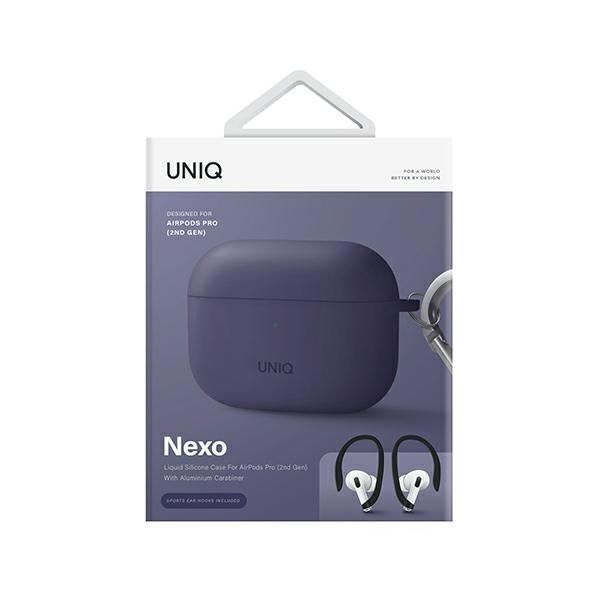 Etui Nexo AirPods Pro 2 Gen + Ear Hooks Silicone, Purpurowe