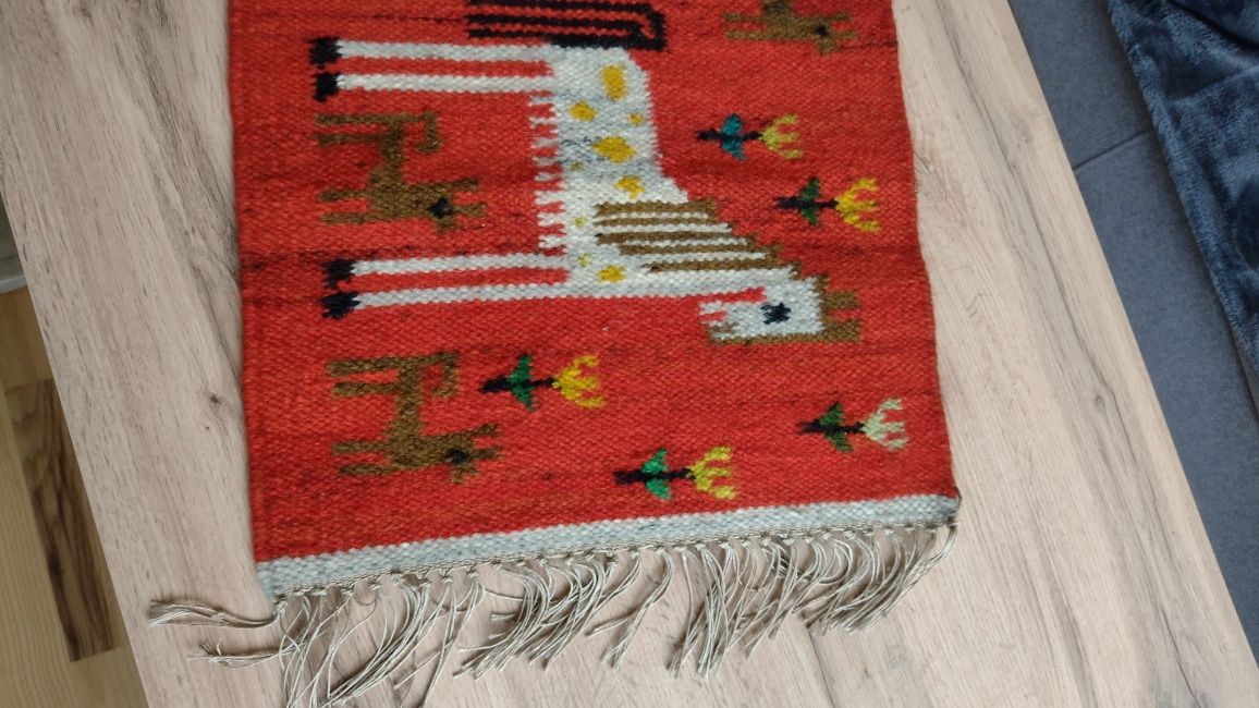 Kilim cepelia konik wełniany gobelin PRL, vintage