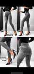 Szare jeansy Cyrkoniowy Pas, M. Sara Push Up (wychodzą mniejsze) XS-XL