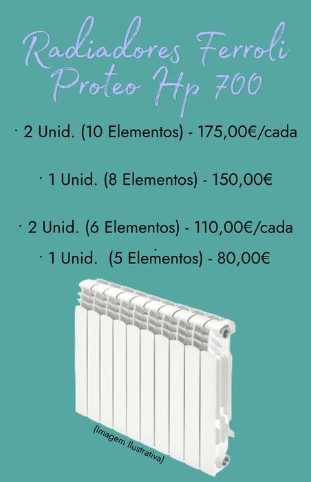 Radiadores Ferroli Proteo HP 700 (Novos)