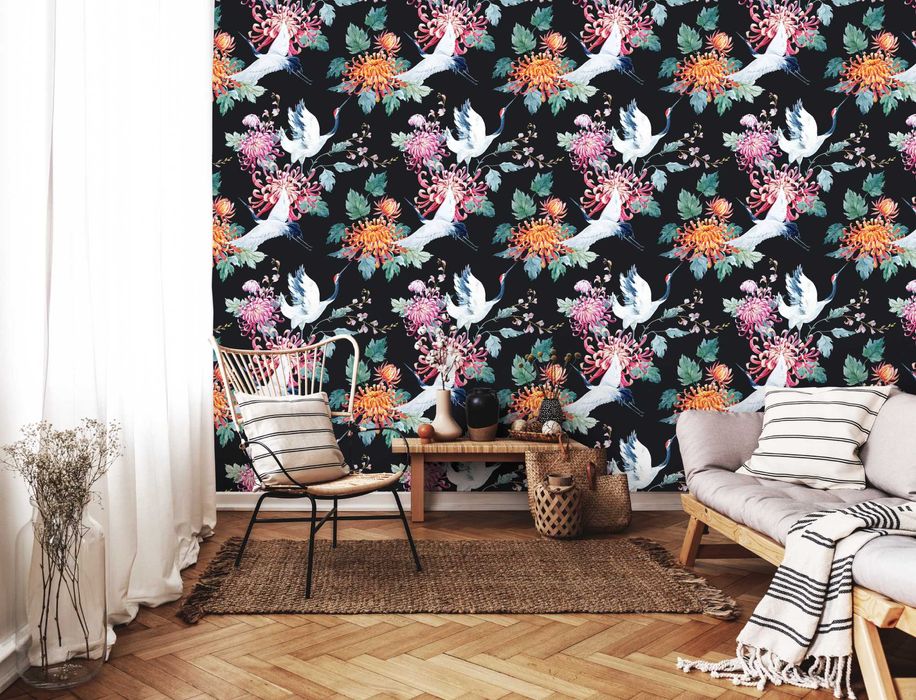 KUP 3 ZAPŁAĆ MNIEJ Tapeta Ptaki natura Kwiaty Glamour 3D Na Ścianę