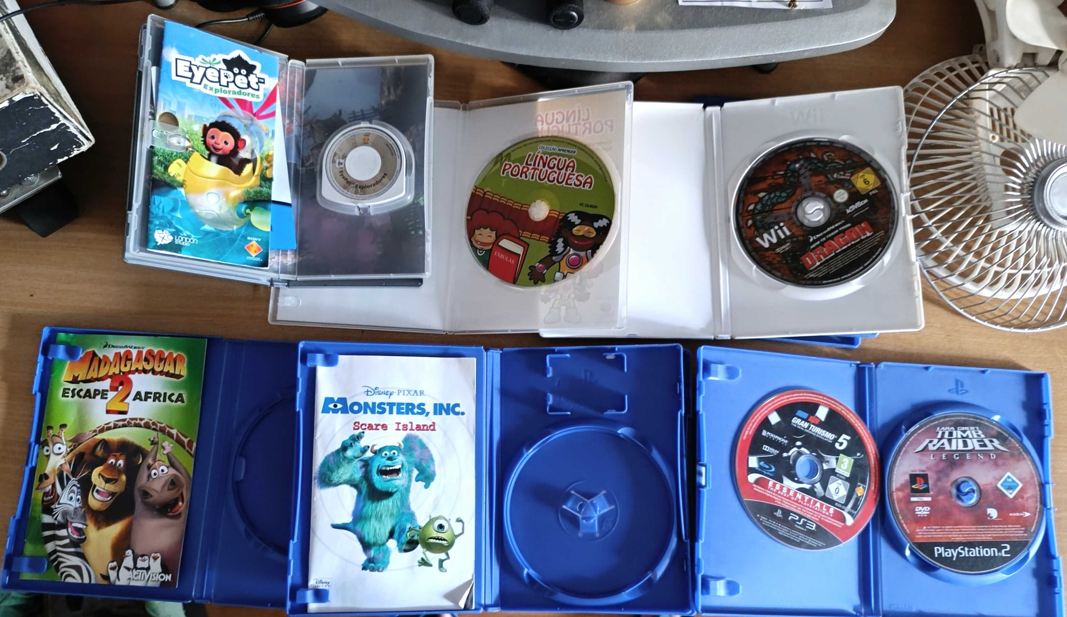 Videojogos e Caixas para Wii, PS2, PSP