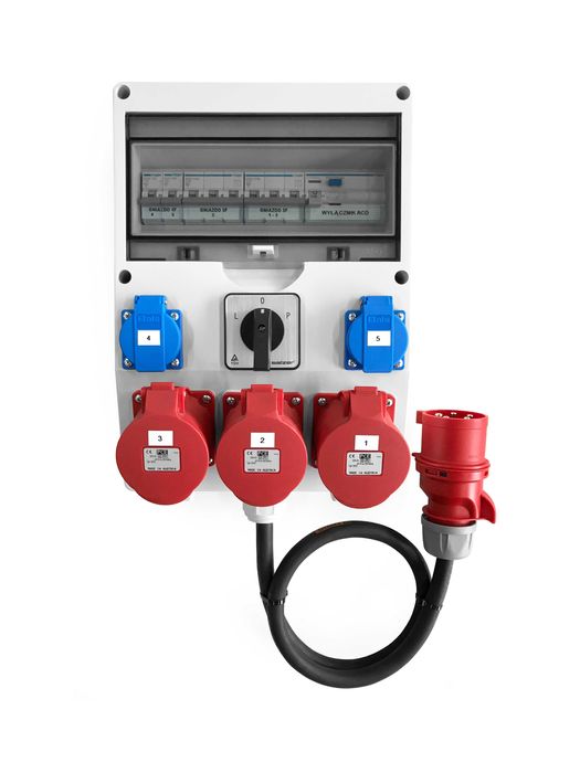Rozdzielnica elektryczna przenośna, gniazda 3x32A 5P 400V | 2x16A 230V