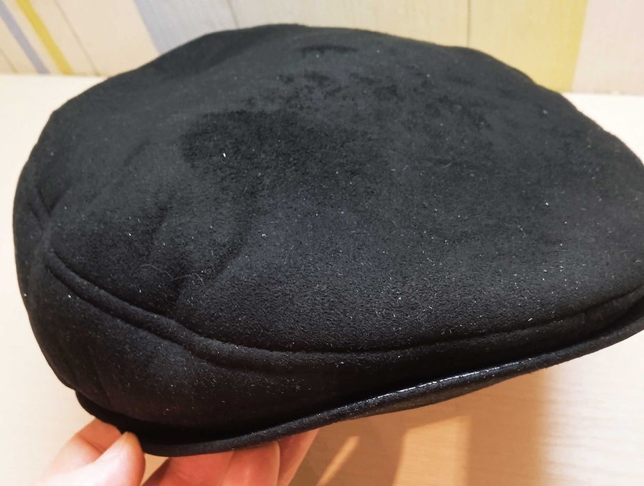 Кепка мужская черного цвета из натуральной дубленки