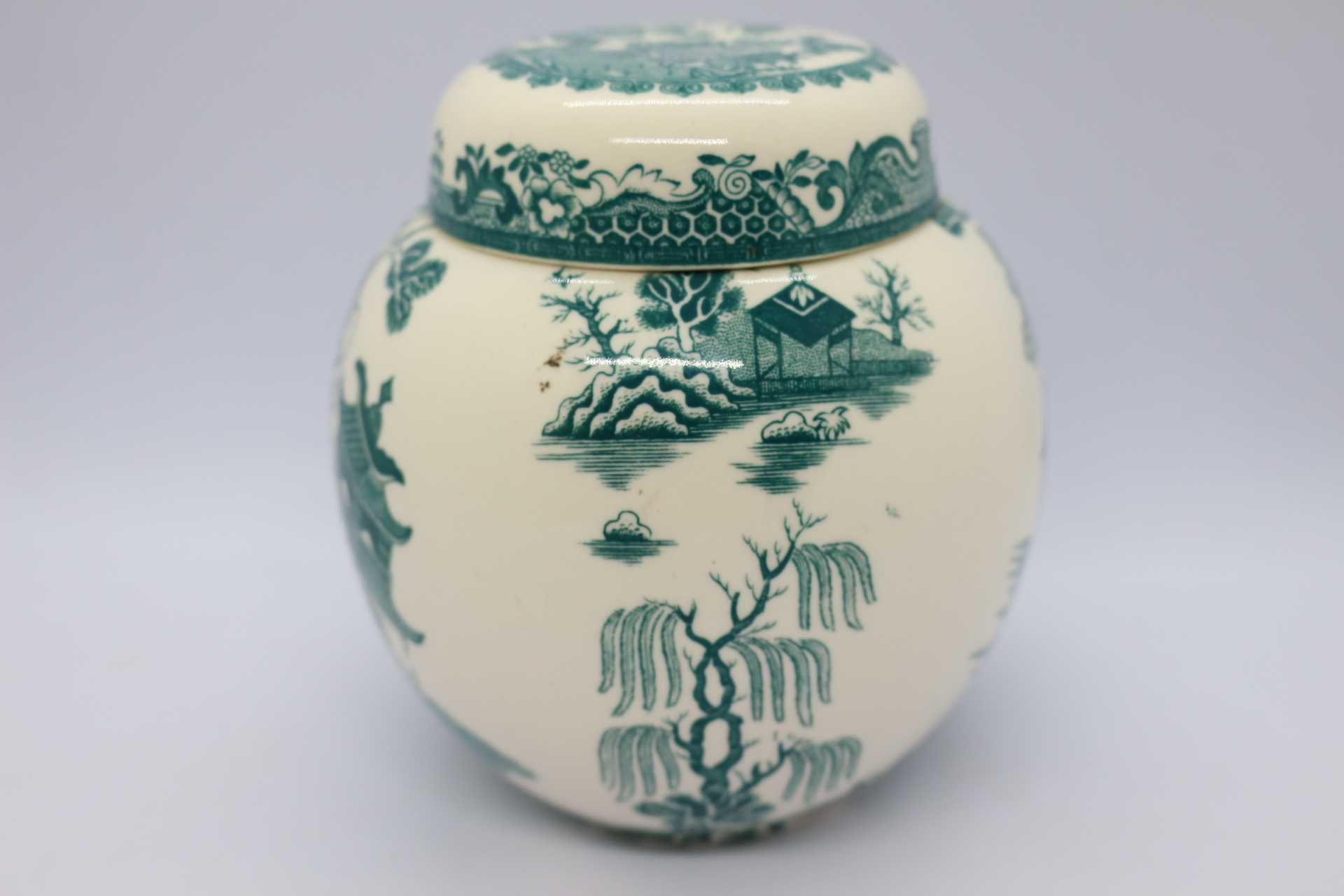 Vintage Pote porcelana Inglesa Mason's Verde Pagodes
