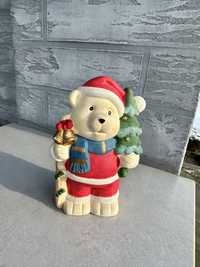 Miś Polarny Mikołaj figurka świąteczna Boże Narodzenie