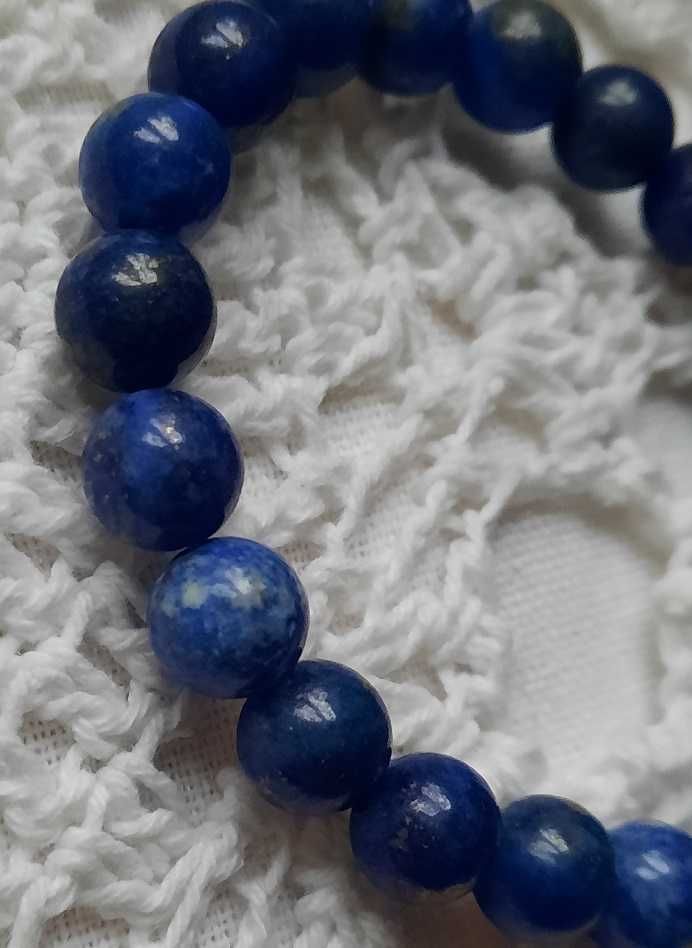 Lapis Lazuli bransoletka kamień naturalny 21 kamieni lapisu