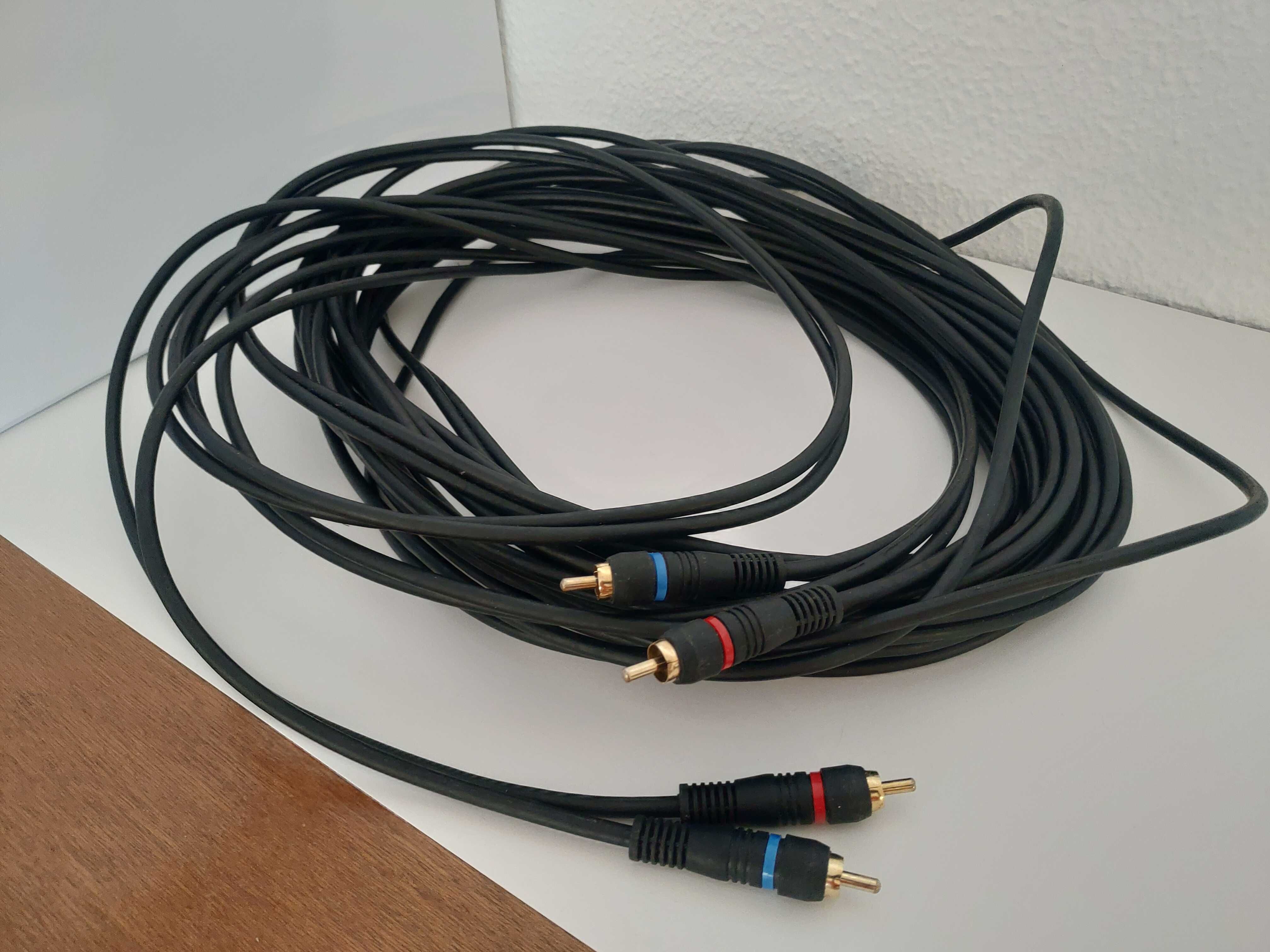 Cabo 2x RCA macho - 2x RCA macho OFC Gold - 10m