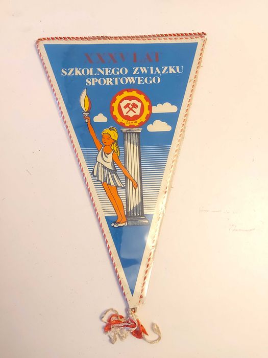 Proporczyk 35 lat SzS Szkolny Związek Sportowy Zarząd Wojewódzki