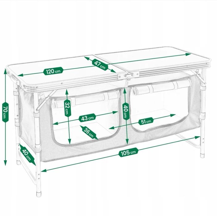 Nowa szafeczka wędkarska stół turystyczny na działkę do ogrodu namiot