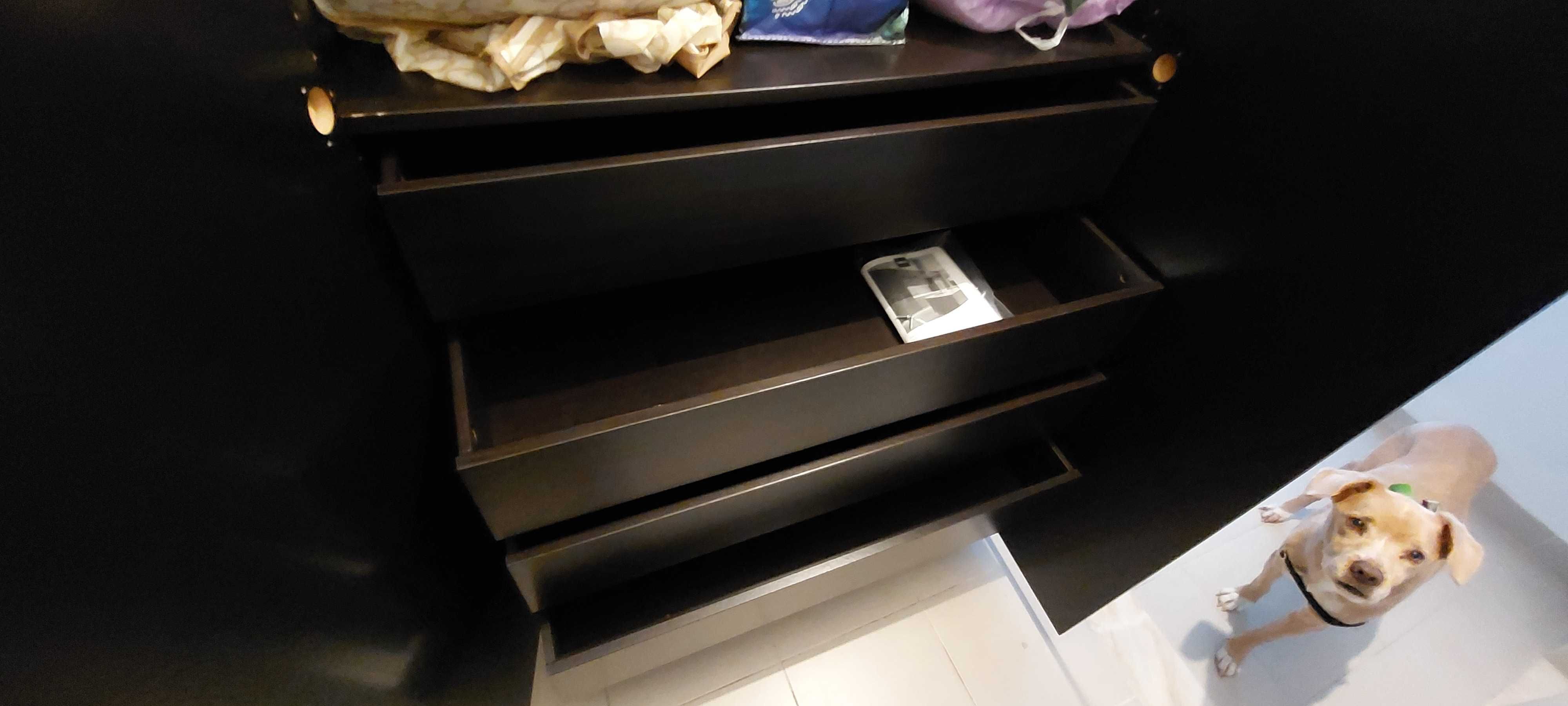 Roupeiro IKEA 2 portas Preto com 4 gavetas