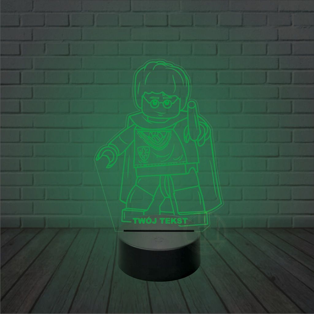 Lampka nocna na biurko 3d led imię grawer HARRY POTTER