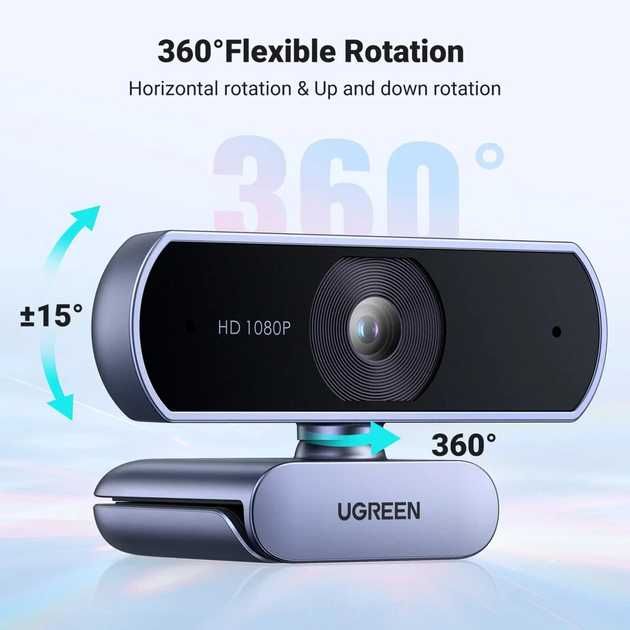 Вебкамера UGREEN CM678 1080P 30FPS з 2 мікрофонами