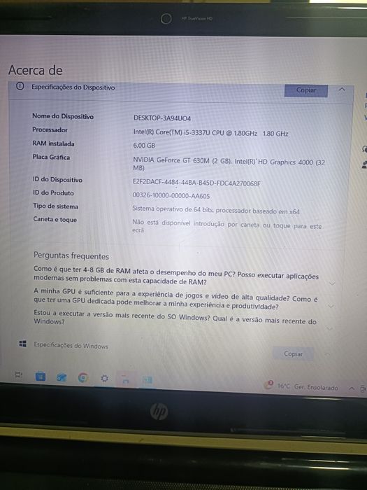 Portátil hp pavilion protect smart 15 pulgadas windows 10