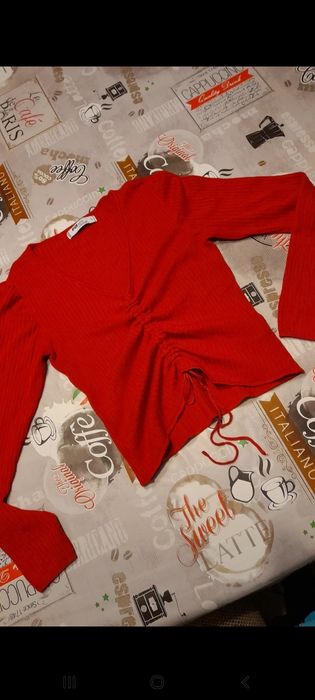 Sweterek cienki z ścigaczem w prążki po środku rozmiar L