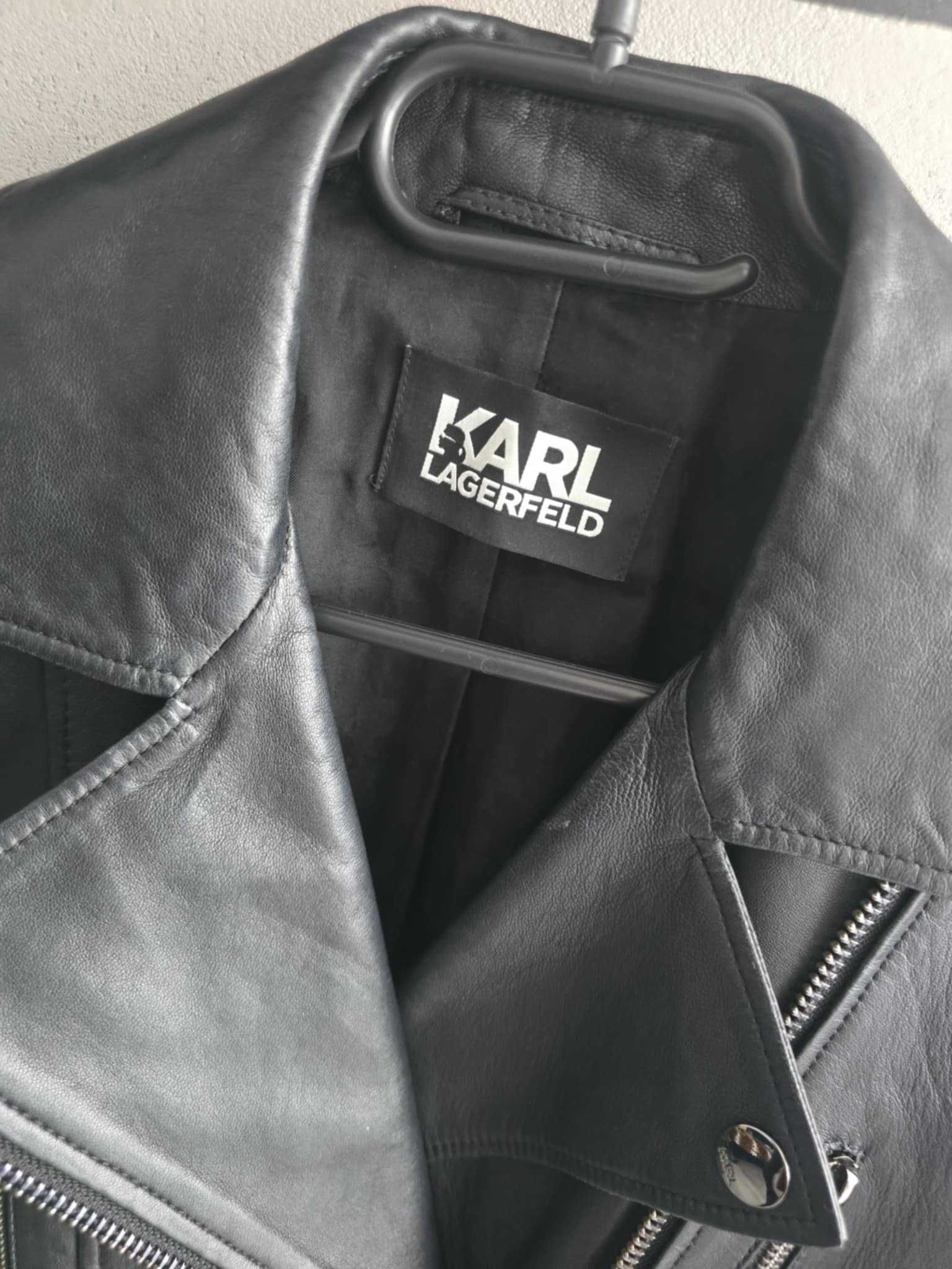 kurtka damska ramoneska skórzana owcza skóra Karl Lagerfeld rozm M 38