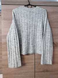 Sweter ciepły zimowy damski z domieszką alpaki alpaka H&M szary S