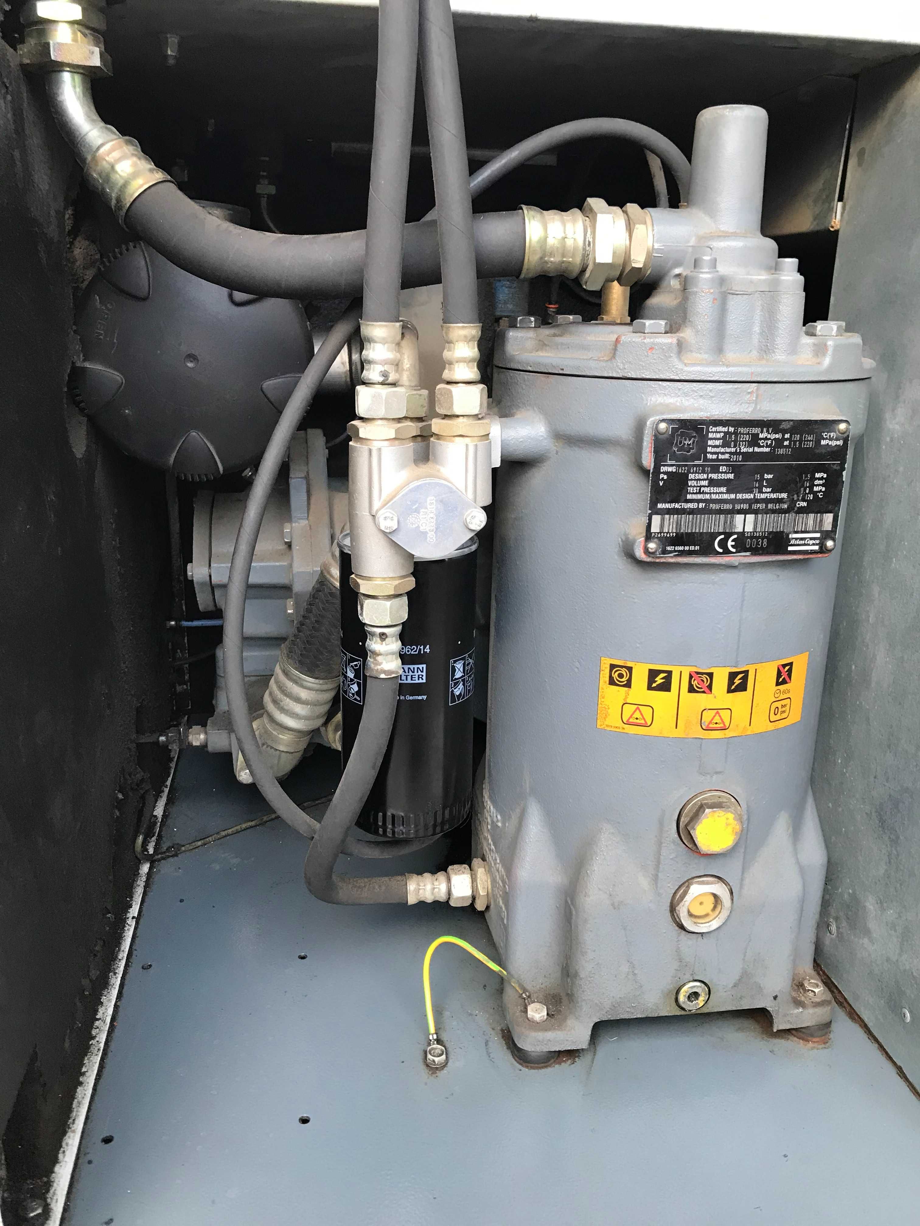 Sprężarka śrubowa Atlas Copco kompresor GA 15 VSD 2.91m3/min falownik