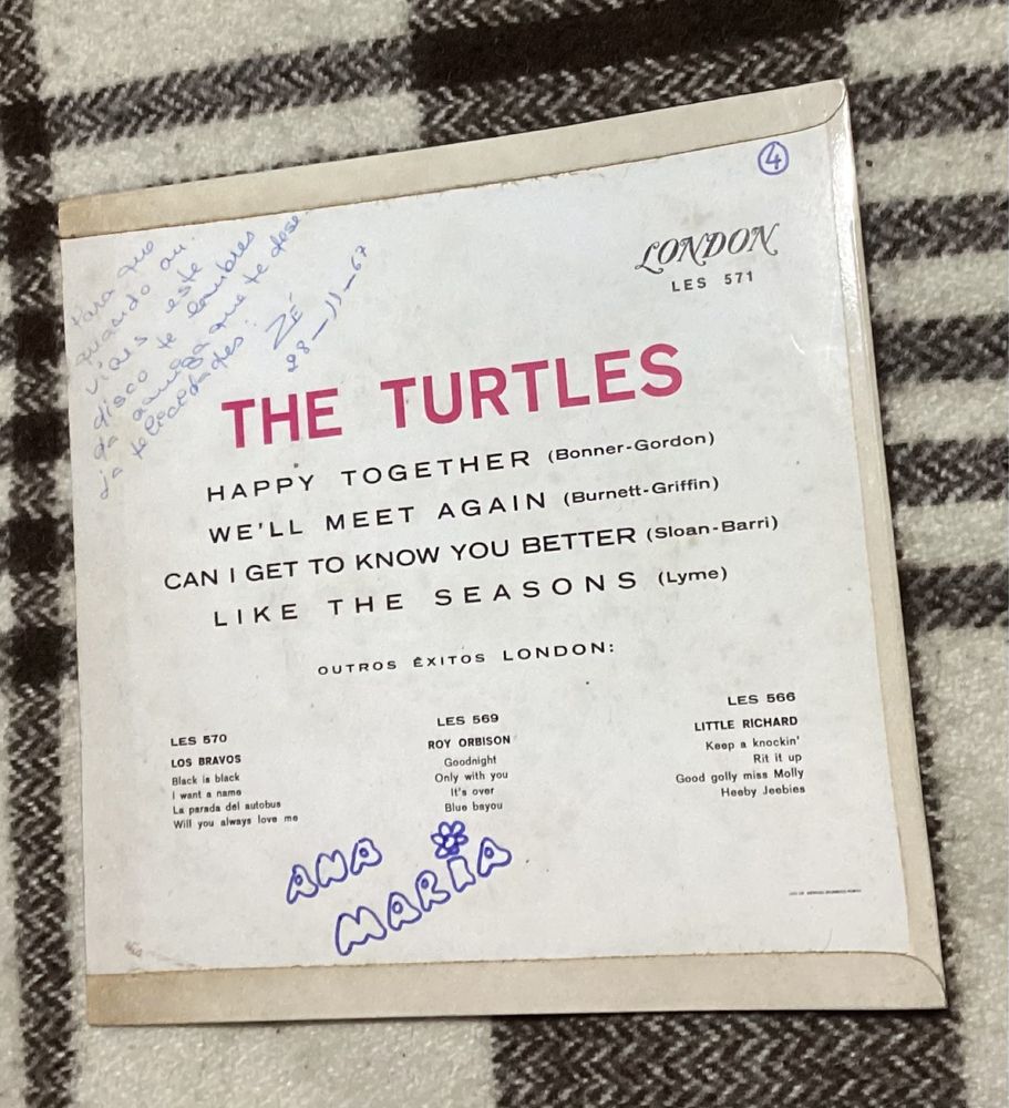 Single EP Turtles Happy Together 1967 Portugal