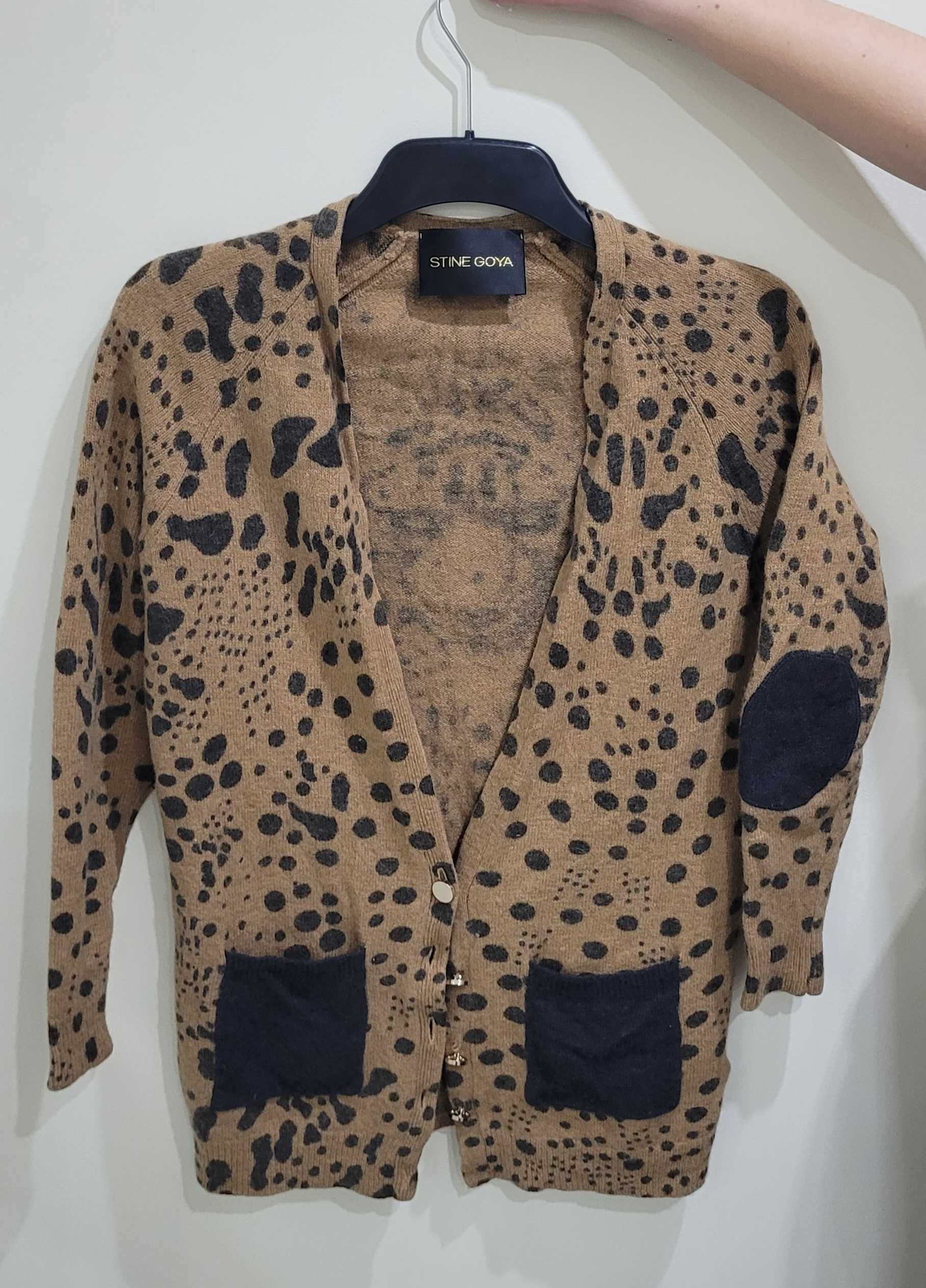 Stine Goya sweter premium panterka tygrys 80% wełna