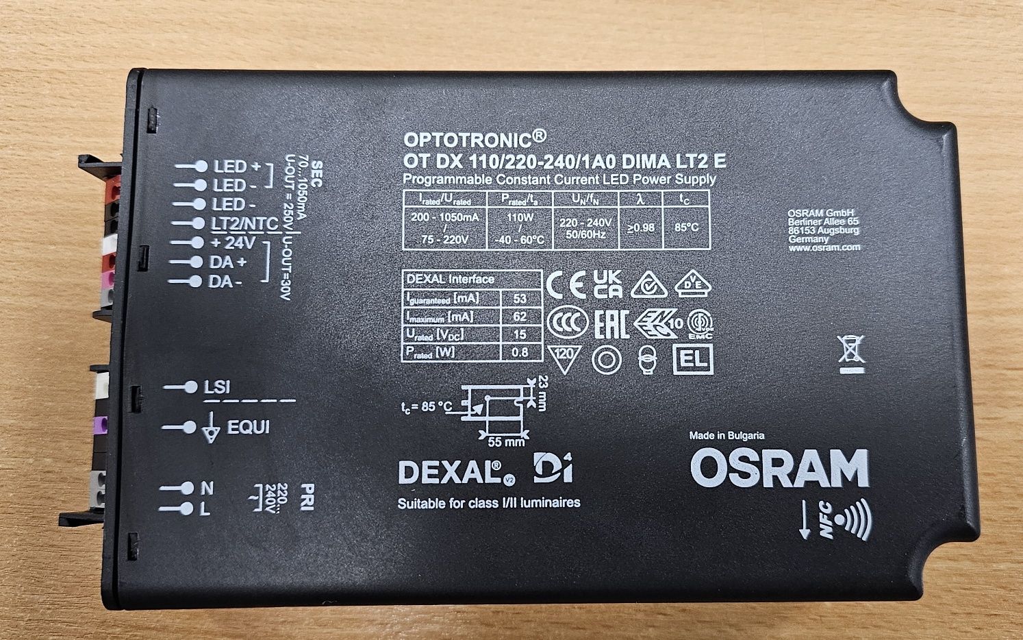 Zasilacz osram optotronic OT DX 110 dali