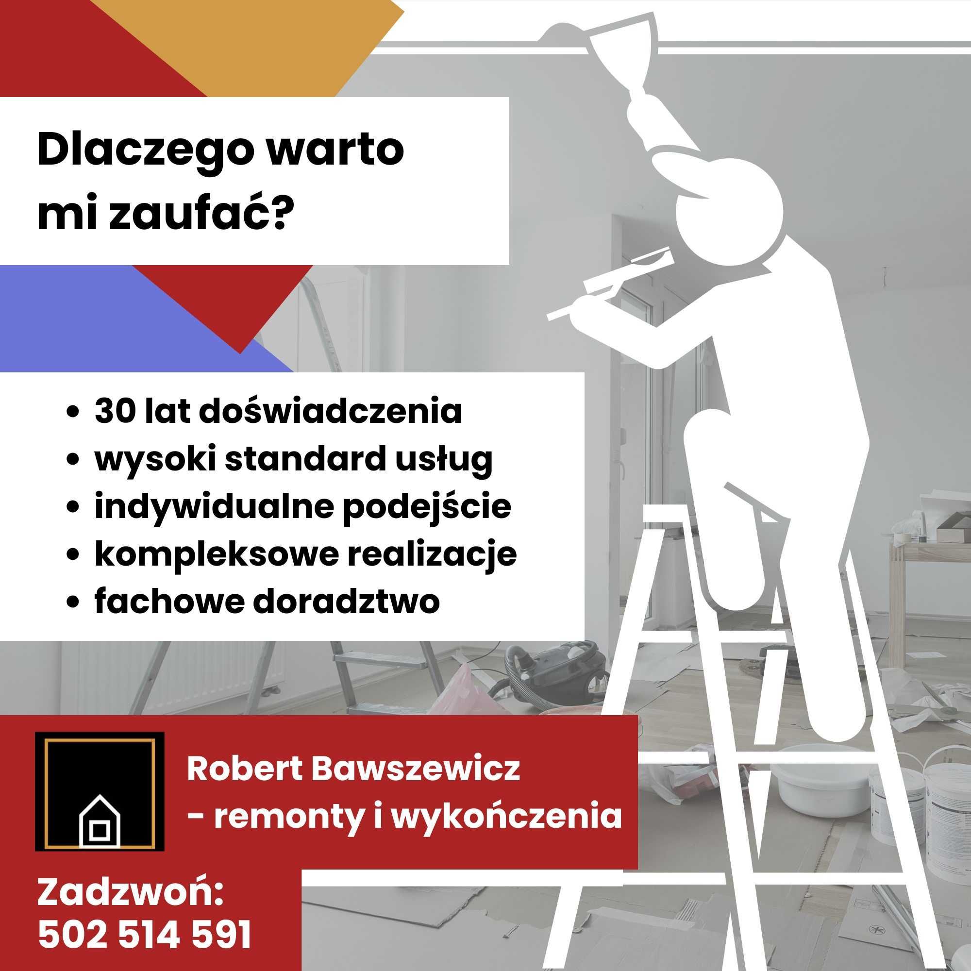 Realizacja remontu lub wykończenia wnętrz