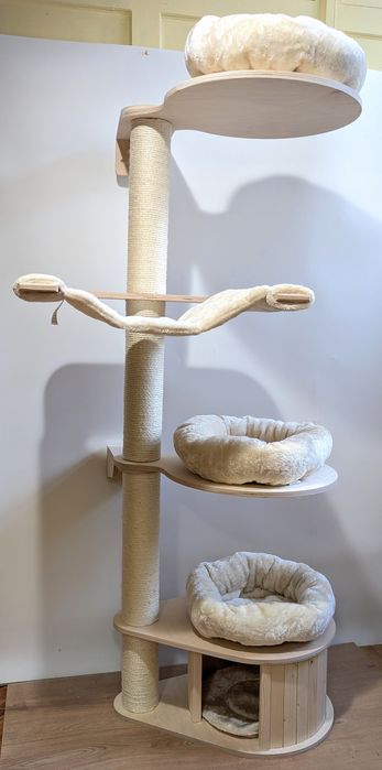 Natural Paradise Magnolia Drapak dla Kota Ścienny Kremowy DUŻY SOLIDNY