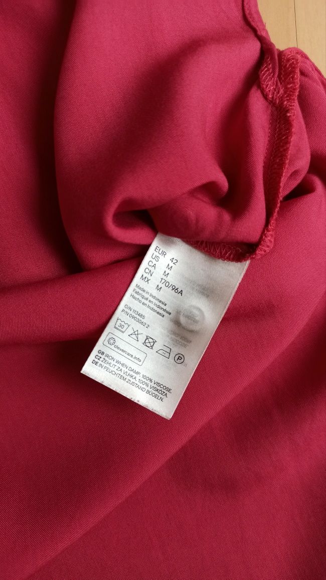 Różowa sukienka szmijzerka H&M XL / 42 wiskoza 100 % midi z rozcięciem