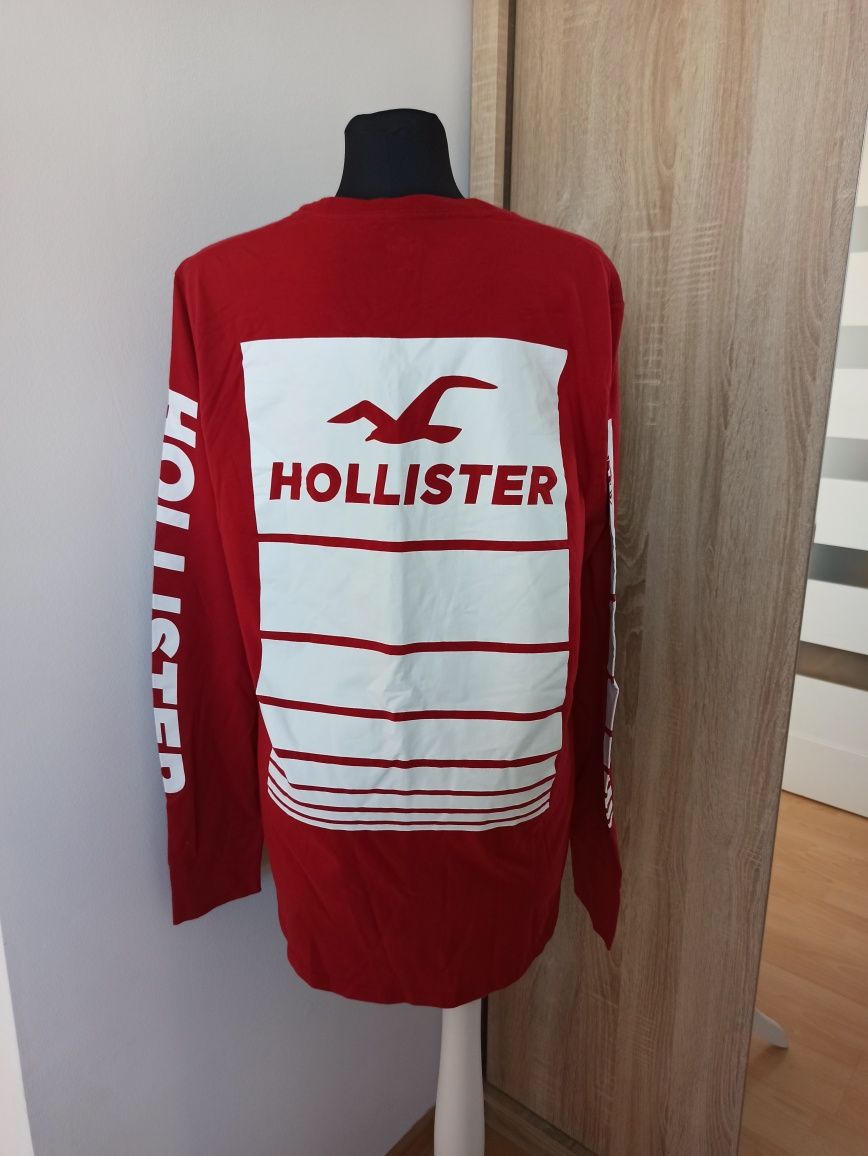 Longsleeve bluza koszulka z dlugim rękawem Hollister nowa czerwona xl