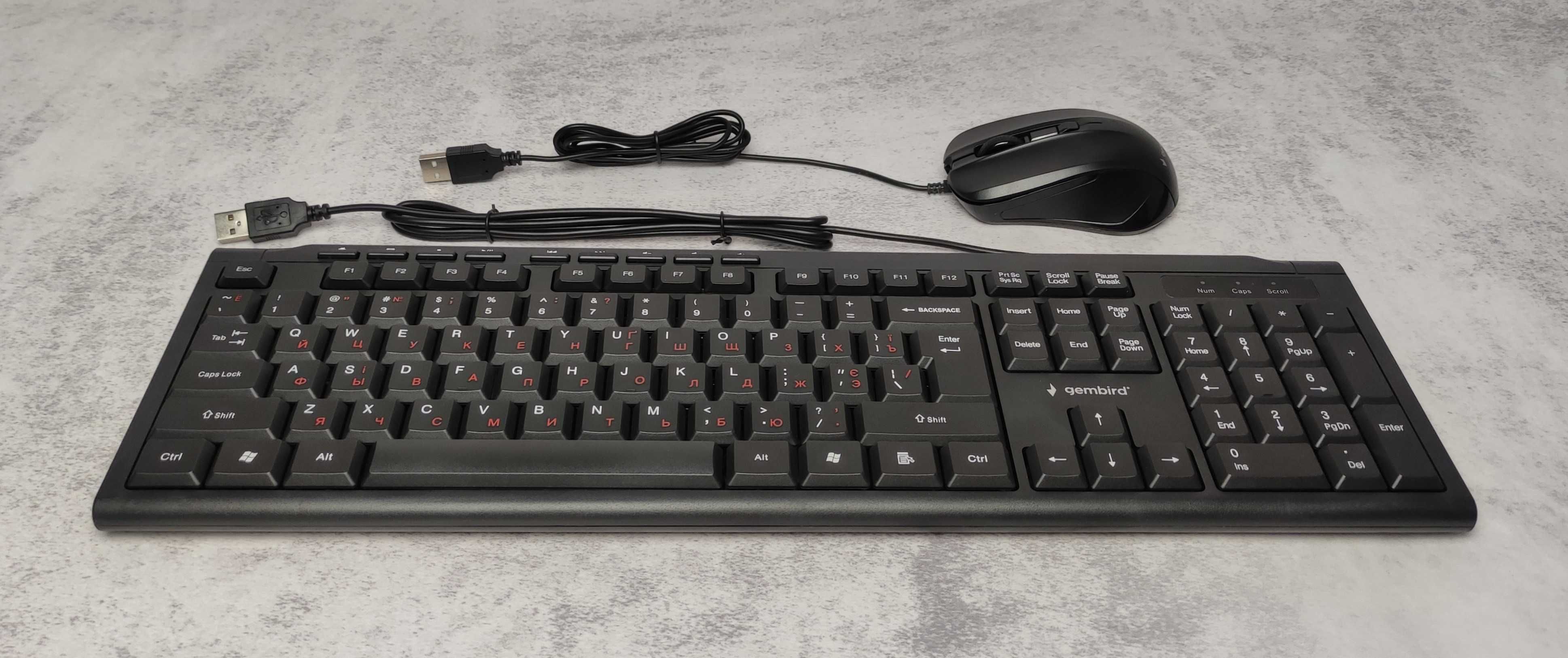 Комплект Дротовий клавіатура + миша Gembird KBS-UM-03-UA (USB) Black
