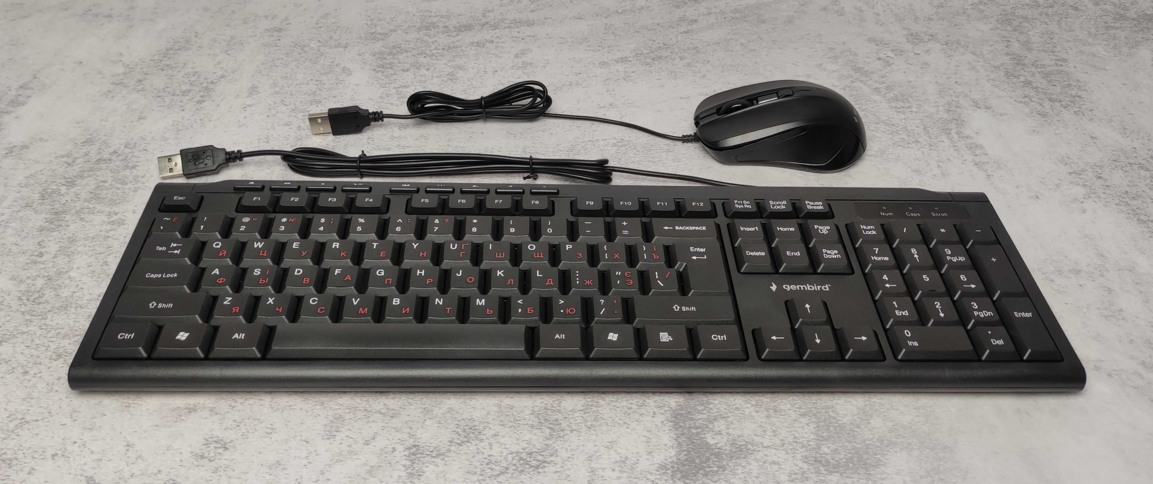 Комплект USB клавіатура + миша Gembird KBS-UM-03-UA Новий (100+ шт)