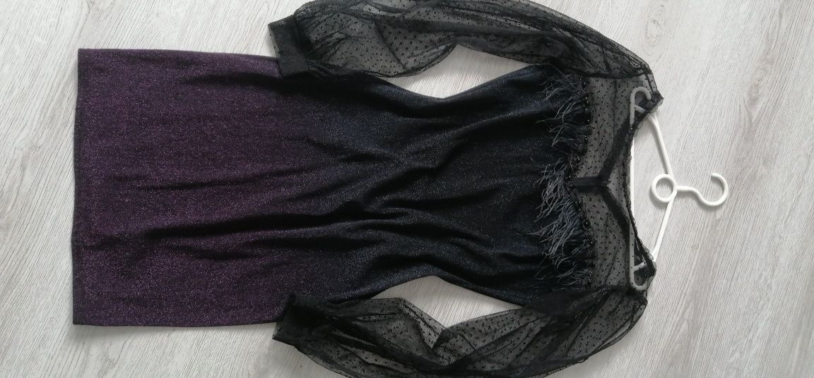 Сукня чорна з фіолетовим переходом внизу