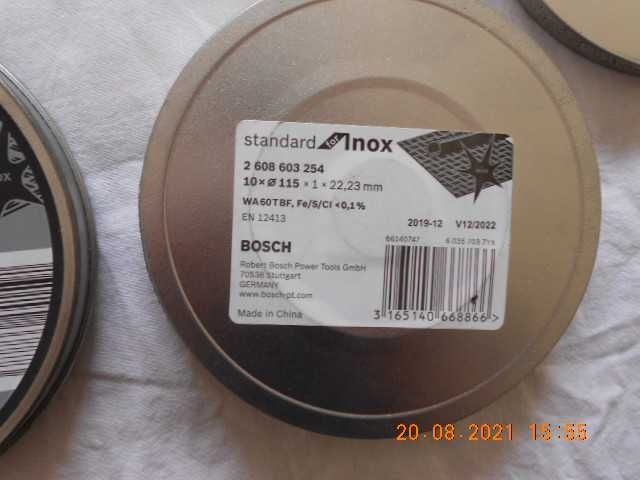 caixas 10 discos aço inox 115/125mm,serras bosch ATENÇÃO LER O ANUNCIO