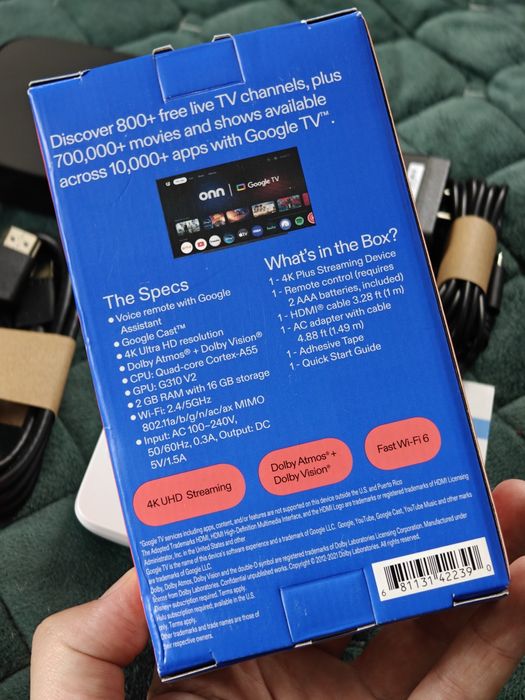 TV бокс ONN 4K Plus 2025 • 2/16GB • Google TV 14