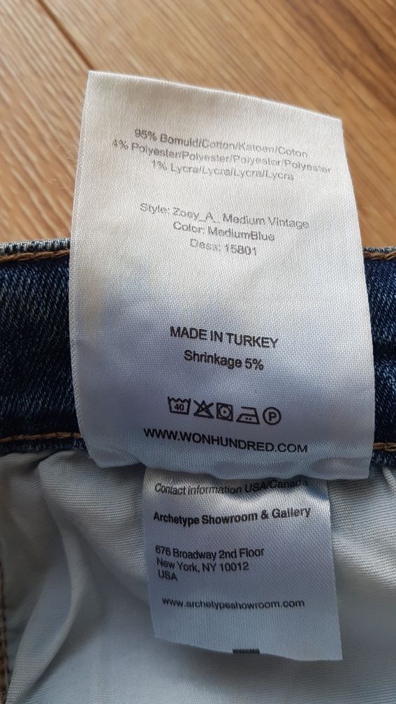Jeansy damskie 29/34 Won Hundred Zoey medium blue spodnie dżinsy