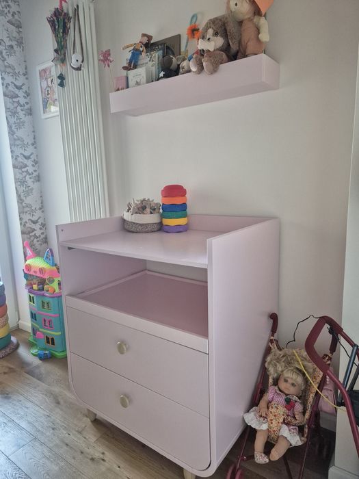 Komoda, przewijak dla dziewczynki IKEA MYRLLA pastelowy róż