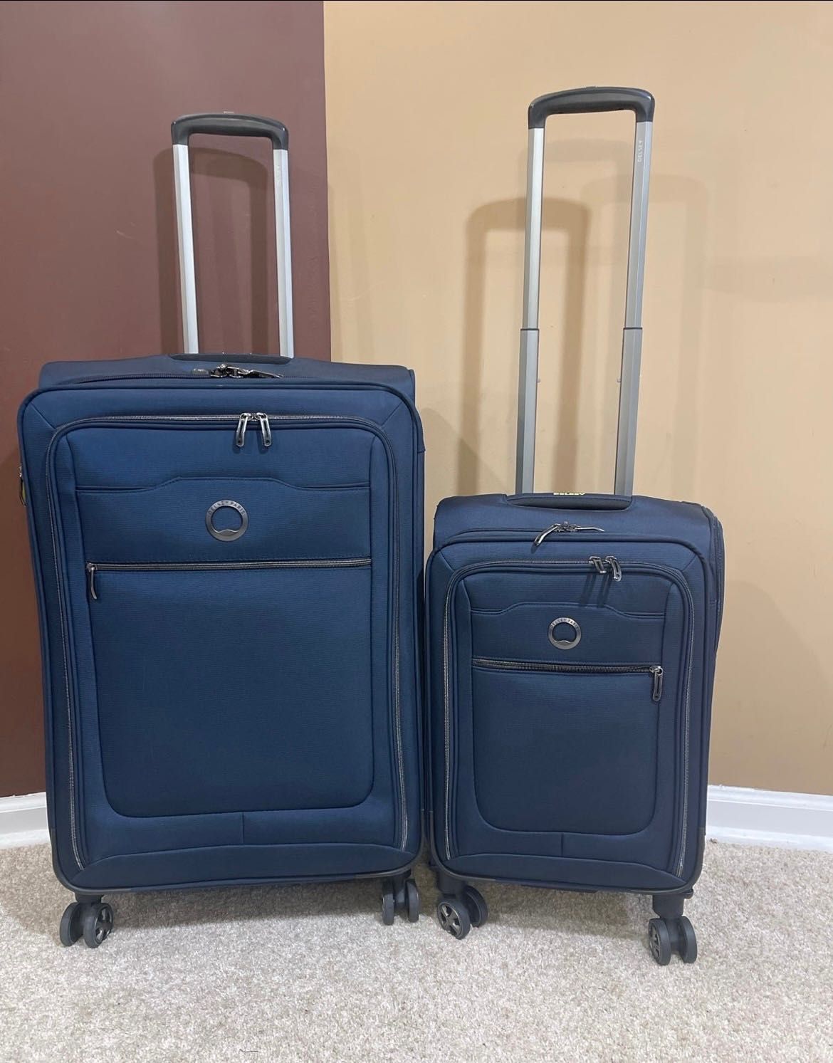 Комплект валіз Delsey Paris Spinner Валіза + ручна поклажа, синій, США