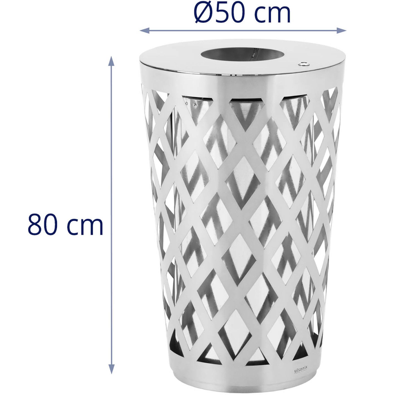 kosz na odpady śmieci miejski zewnętrzny okrągły śr. 50 x 80 qmx