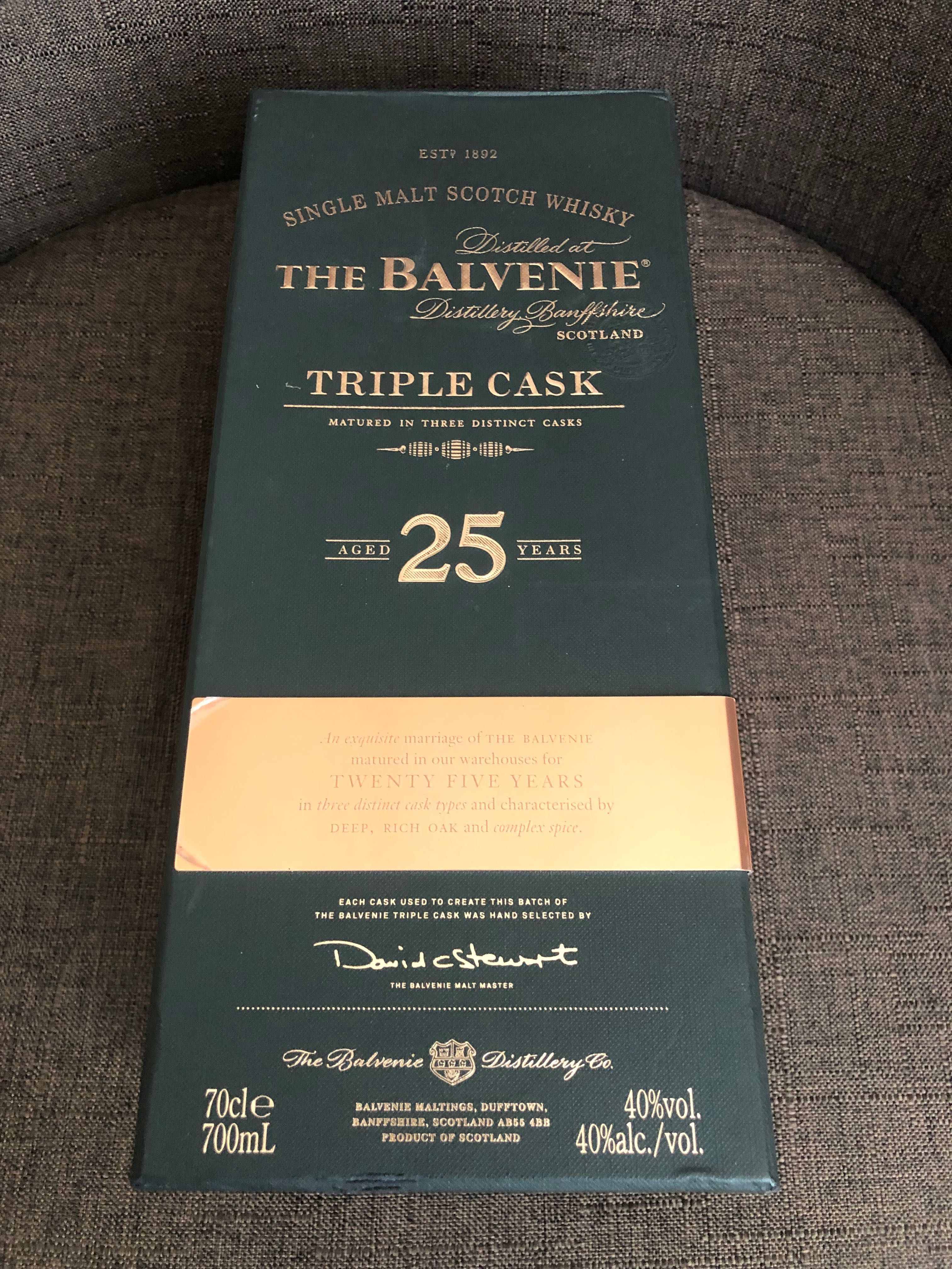 Виски  коробка the Balvenie triple cask 25